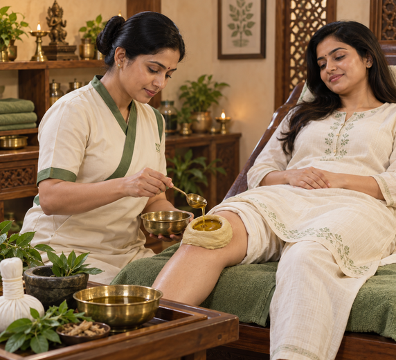Janu Basti at Shree Sanjeevani Ayurveda