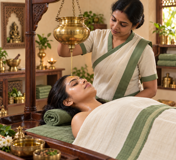 Shirodhara at Shree Sanjeevani Ayurveda