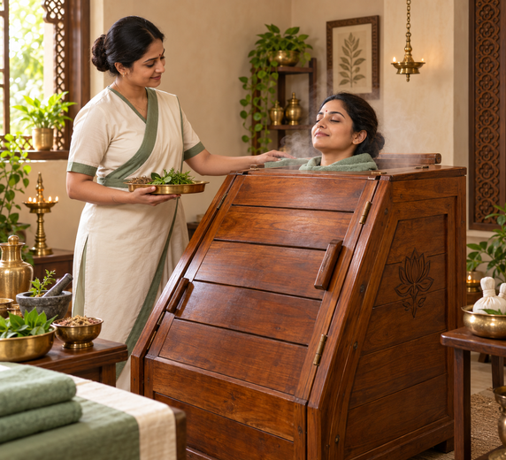 Swedana at Shree Sanjeevani Ayurveda